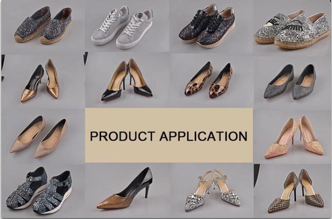 材料PUのきらめきに人工的な工場価格の合成物質の革をする靴