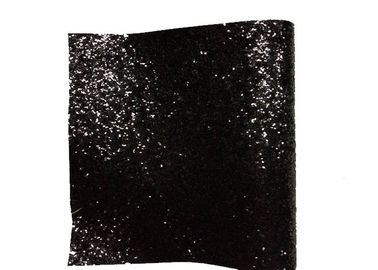 中国 PUの織物のがっしりしたきらめきの生地の壁カバーの黒い壁紙25cm*138cm 工場