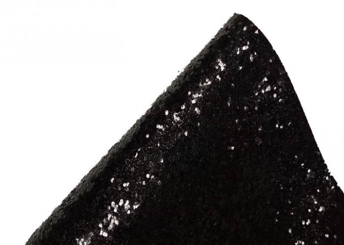 PUの織物のがっしりしたきらめきの生地の壁カバーの黒い壁紙25cm*138cm